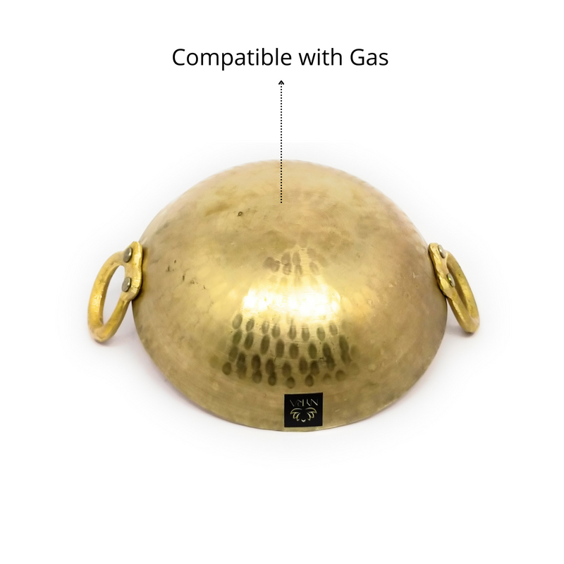 Traditional Brass Hammered Kadhai/Wok – Cooking Wok