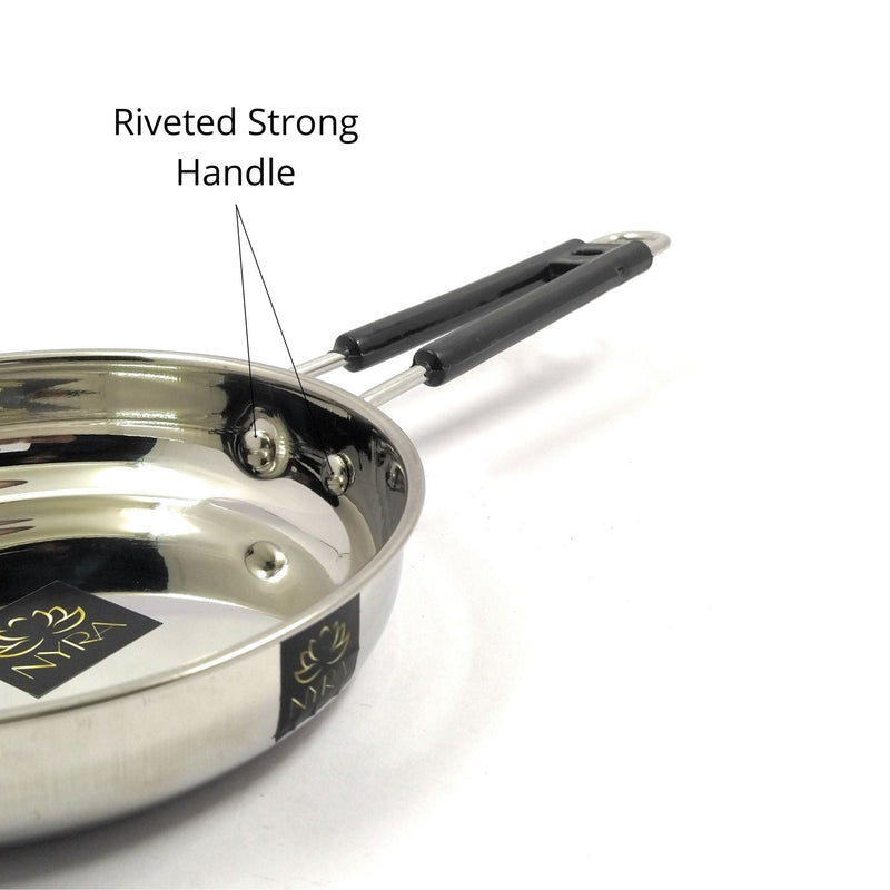 Stainless Steel Fry Pan with Riveted PVC Handle – Frying Pan