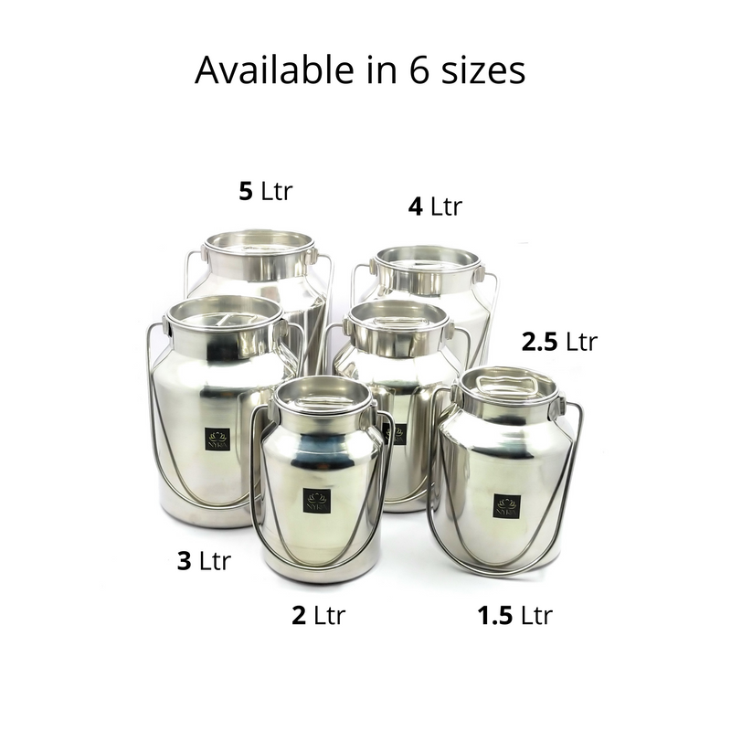 Premium Stainless Steel Milk & Oil Container with Lid  – Storage Container