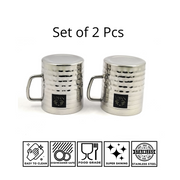 Stainless Steel Hammered Finish Double-Walled Insulated Cup – Kitchen Utensil