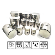 Stainless-Steel Cylindrical Shaped Deep Storage Box Containers – Kitchenware