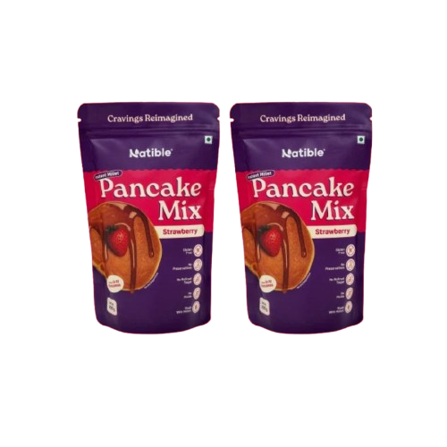 Natible Instant Millet Pancake Mix -Strawberry Variety Pack – Easy Breakfast Pancake Mix (7.05 oz)