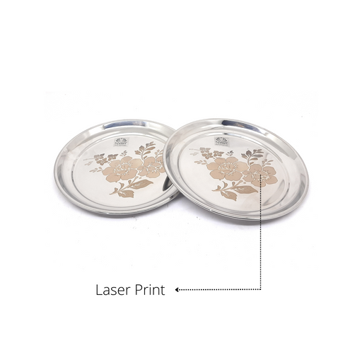 Stainless Steel Quarter Plate/Stainless Steel Flower Design Lazer Print/ – Kitchen Utensil
