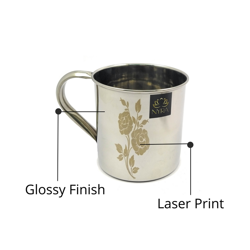 Stainless Steel Laser Printed Mug with Glossy Finish – Kitchen Utensil