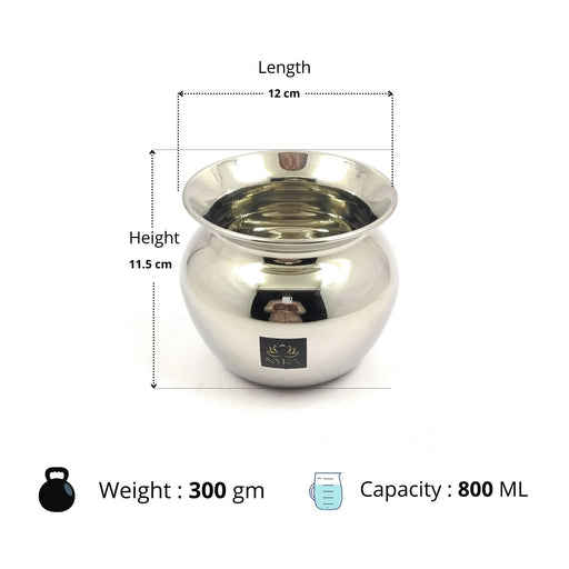 Stainless Steel Heavy Lota Gunj Kalash/Tumbler with Glossy Finish – Drinking Tumbler