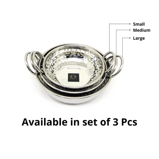 Stainless Steel Mini Serving Kadhai Set – Cooking Wok