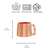 Nurture India Pink Stripe Ceramic Mug 7-oz