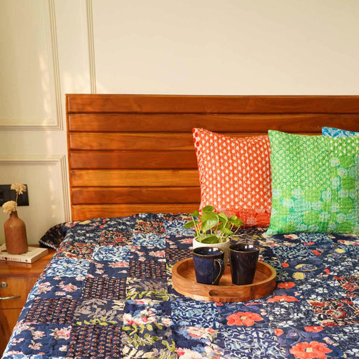 local-kala-rangeela-blue-a-patchwork-reversible-quilted-bedcover-i-comforter