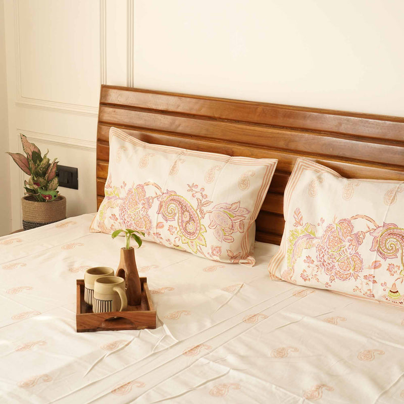 local-kala-jaal-peach-bedsheet-108x108-inches