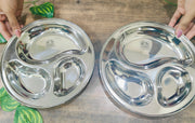 Stainless Steel 3-Compartment Dinner Plates – Kitchen Utensil