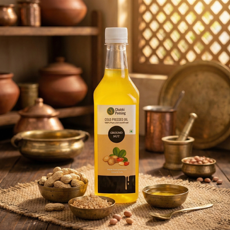 Chakki Peesing Cold Pressed Groundnut Oil
