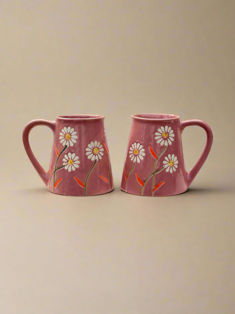 Nurture India Garden Bloom Mug Pink Floral Design 12-oz