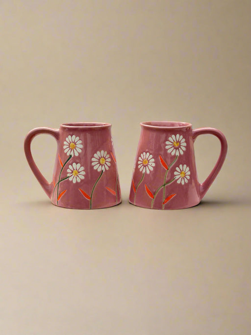 Nurture India Garden Bloom Mug Pink Floral Design 12-oz