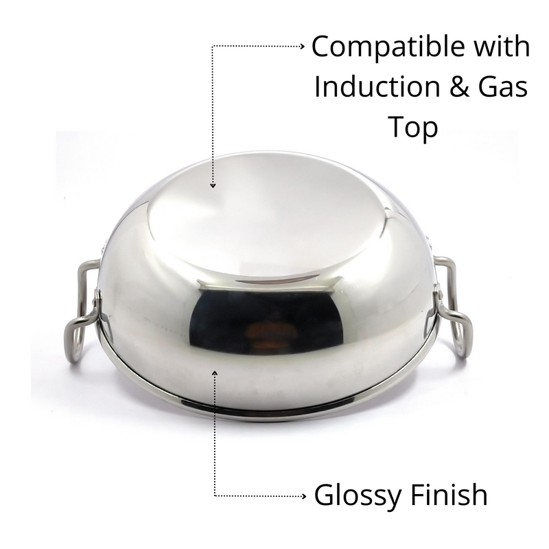 Stainless Steel Induction-base Kadhai/Wok