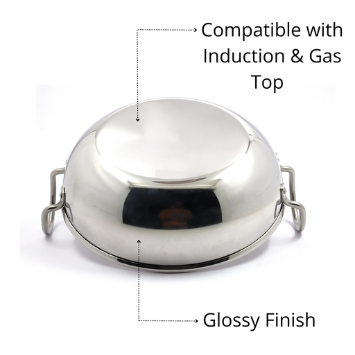 Stainless Steel Induction-base Kadhai/Wok
