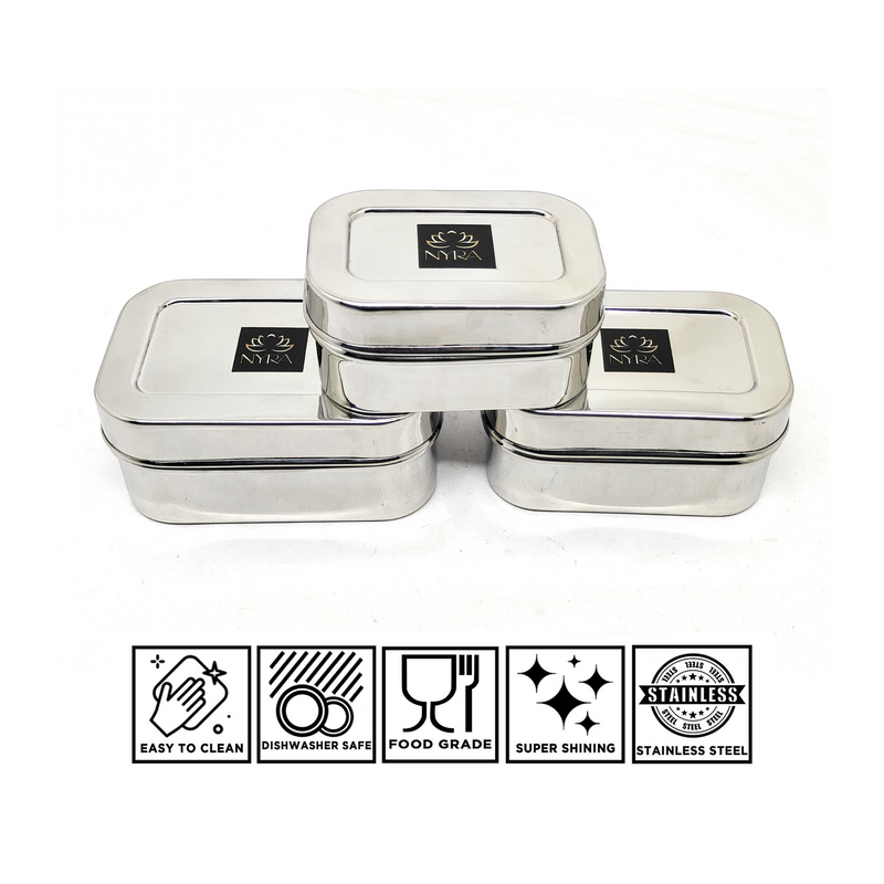 Stainless Steel Mini Rectangle Storage Box/Containers With Lid – Storage Container