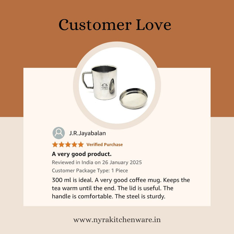Stainless Steel Insulated Coffee Mug with Lid – Kitchen Utensil