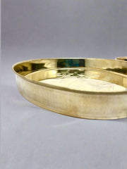 Pure Brass Bhojan Thali with Floral Etching – Serving Plate