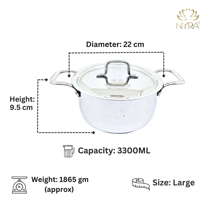 Triply Stainless Steel Saucepot/Bonton/Cooking Pot – Kitchen Utensil