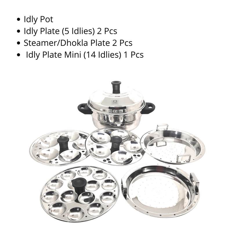 Stainless Steel Idli Cooker - 5 Plates – Idli Steamer