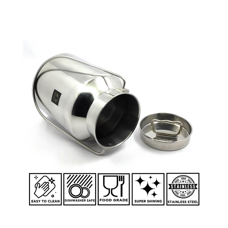 Premium Stainless Steel Milk & Oil Container with Lid  – Storage Container