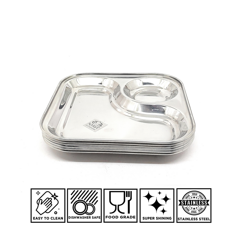 Stainless Steel 2-in-1 Snack Plate – Kitchen Utensil