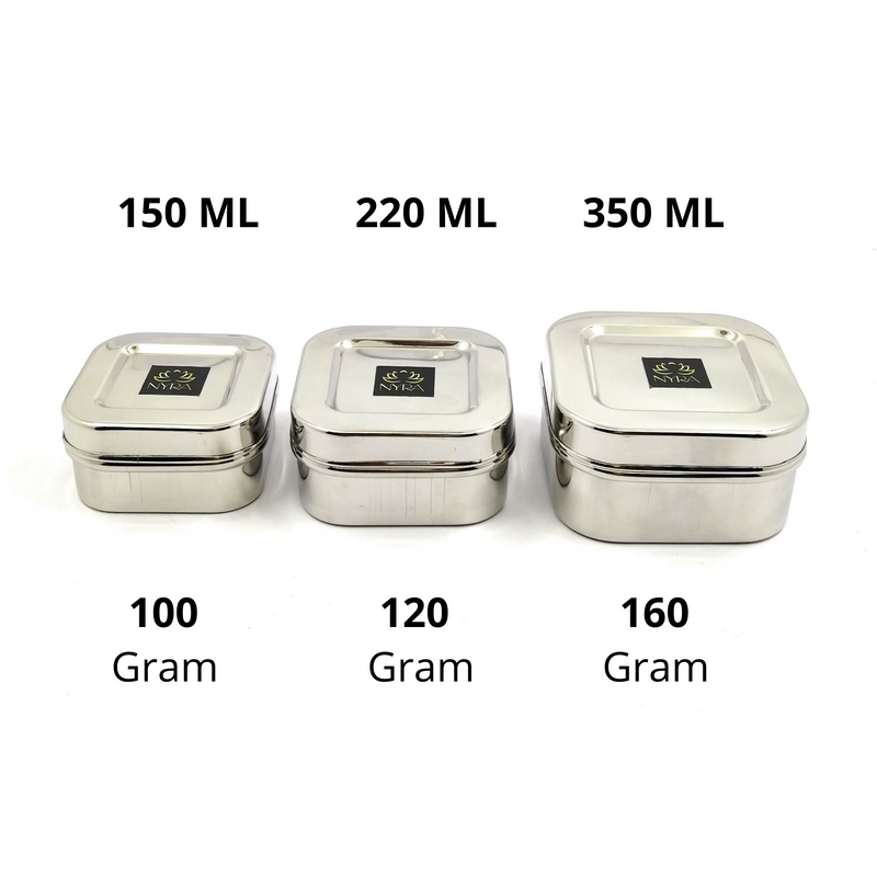 Stainless Steel Square Shaped Storage Box/Dibbi – Storage Container