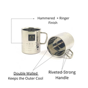 Stainless Steel Hammered Finish Double-Walled Insulated Cup – Kitchen Utensil