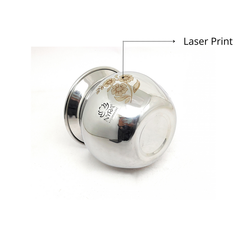 Stainless Steel Laser Printed Lota