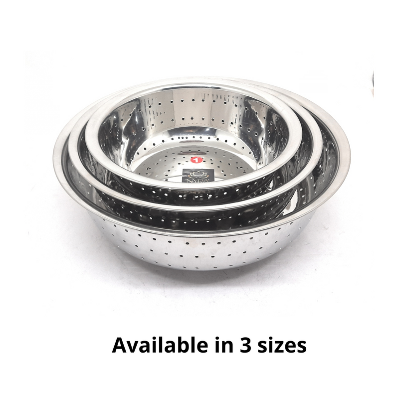 Stainless Steel Rice, Fruits & Vegetables Basin Strainer/Colander – Kitchen Utensil