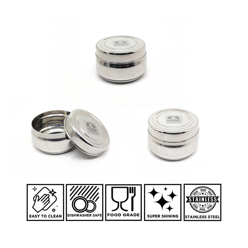 Stainless Steel Mini Containers Set - 3-Piece – Storage Container