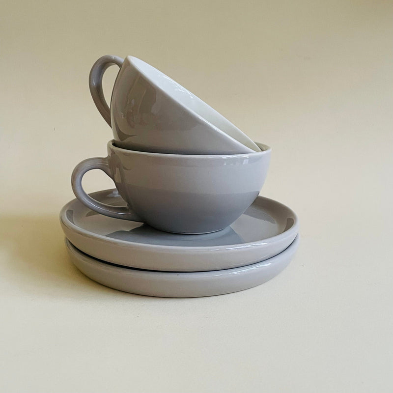 The Grey Cappucino Cup Saucer Set