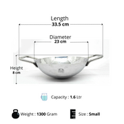Stainless Steel Hammered Finish Kadhai – Cooking Wok