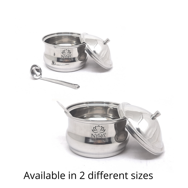 Stainless Steel Ghee Pot With Spoon – Cooking Spoon