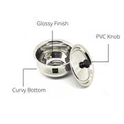 Stainless Steel Pulao Handi with Lid and PVC Knob (Set of 3) – Cooking Handi