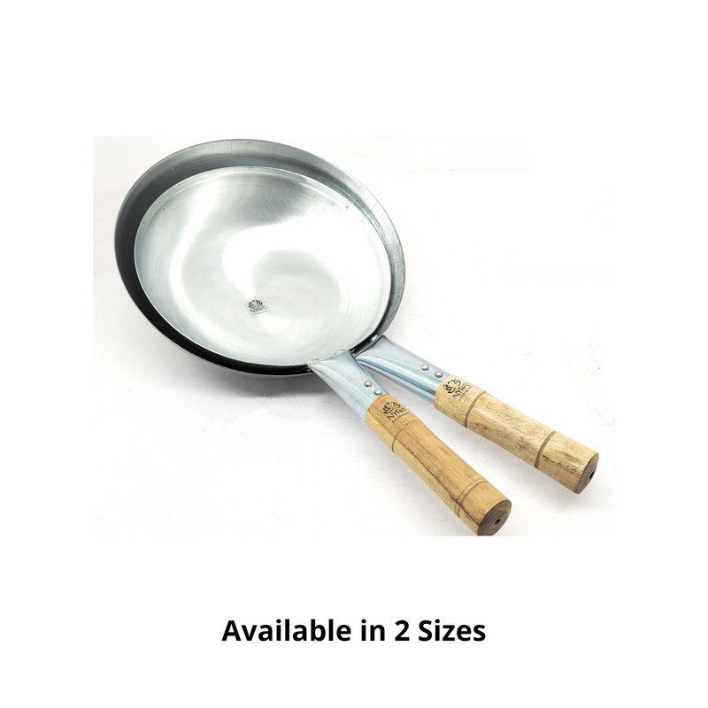 Iron Chinese Wok/Kadhai with Wooden Handle – Cooking Wok