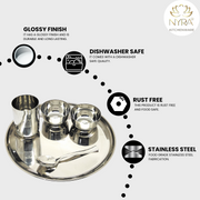 Stainless Steel Premium Thali/Dinner Set of 5-pcs