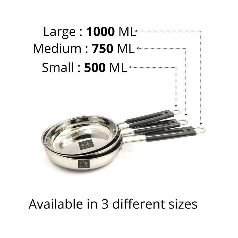 Stainless Steel Fry Pan with Riveted PVC Handle – Frying Pan