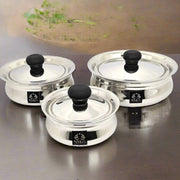 Stainless Steel Biryani Handis with Lid & PVC Knob – Cooking Handi