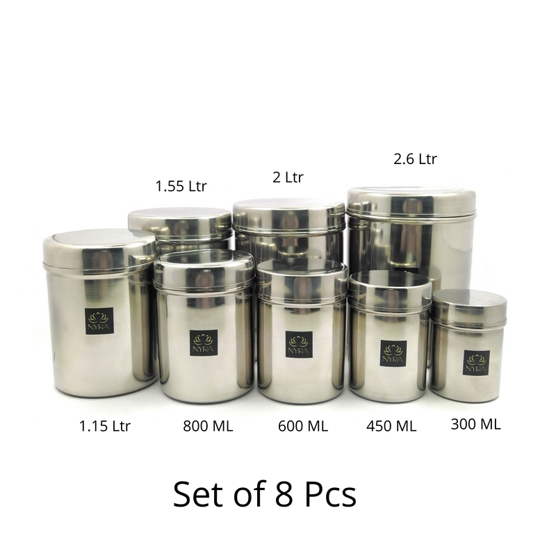 Stainless Steel Cylindrical Deep Storage Containers – Kitchenware