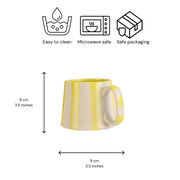 Nurture India Pastel Yellow Stripe Coffee Cup 7-oz