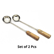 Stainless Steel Ladle/Golchi/Chamcha with Wooden Handle – Serving Ladle