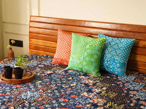 local-kala-rangeela-blue-a-patchwork-reversible-quilted-bedcover-i-comforter