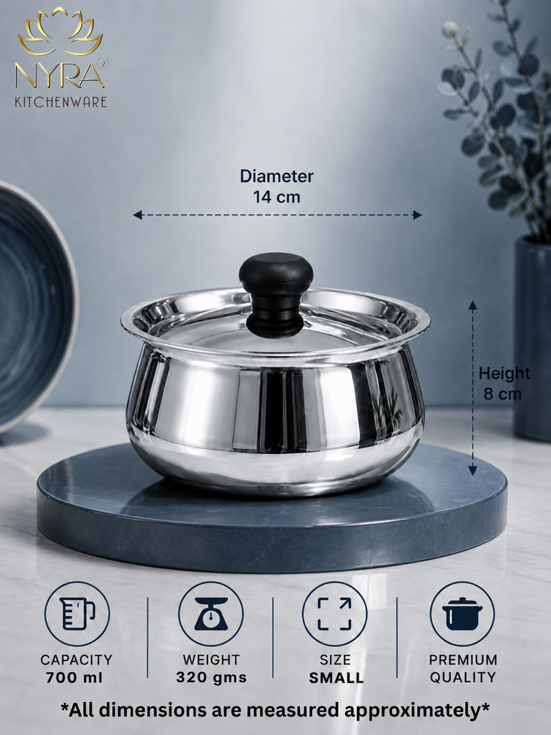 nyra-kitchenware-stainless-steel-serving-handi-with-lid-glossy-mirror-finish-serving-pot-curry-gravy-dal-sabzi-rice-biryani-serving-bowl-easy-grip-knob