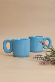 Nurture India Glossy Blue Mid Century Modern Mug 10-oz