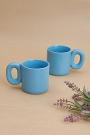 Nurture India Glossy Blue Mid Century Modern Mug 10-oz