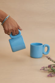 Nurture India Glossy Blue Mid Century Modern Mug 10-oz