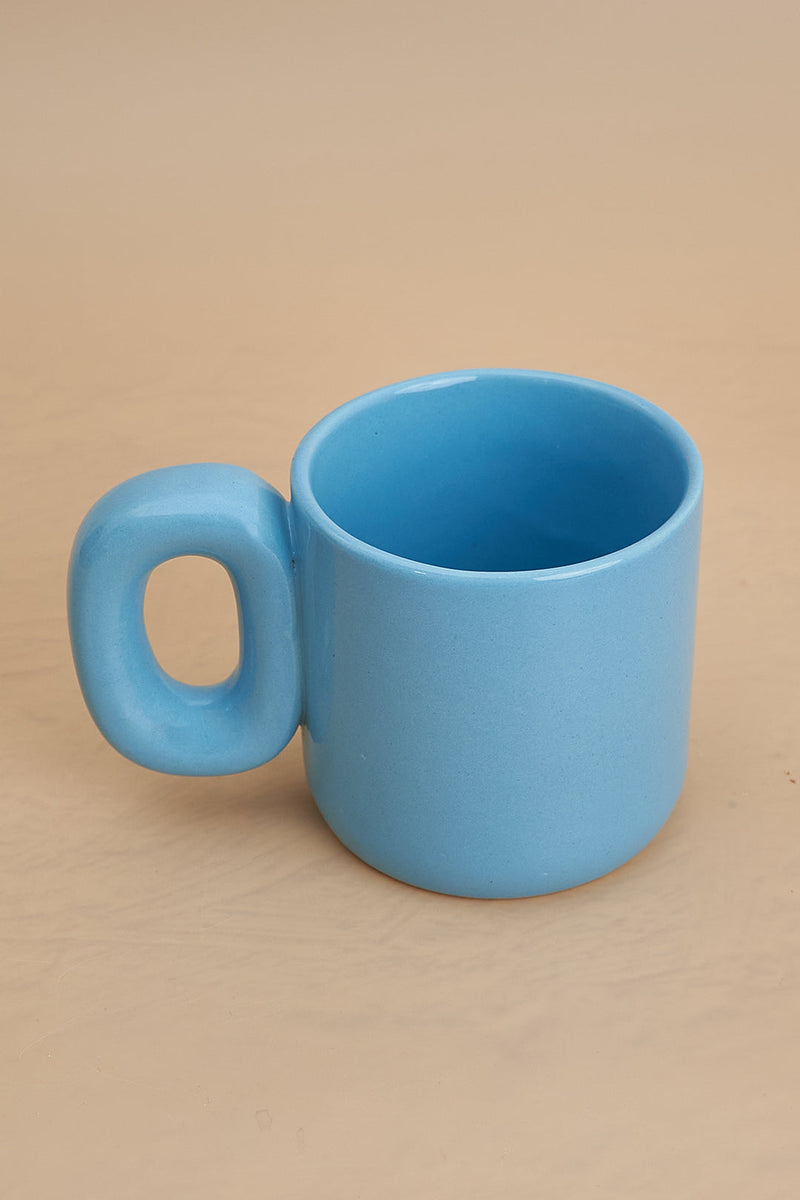 Nurture India Glossy Blue Mid Century Modern Mug 10-oz