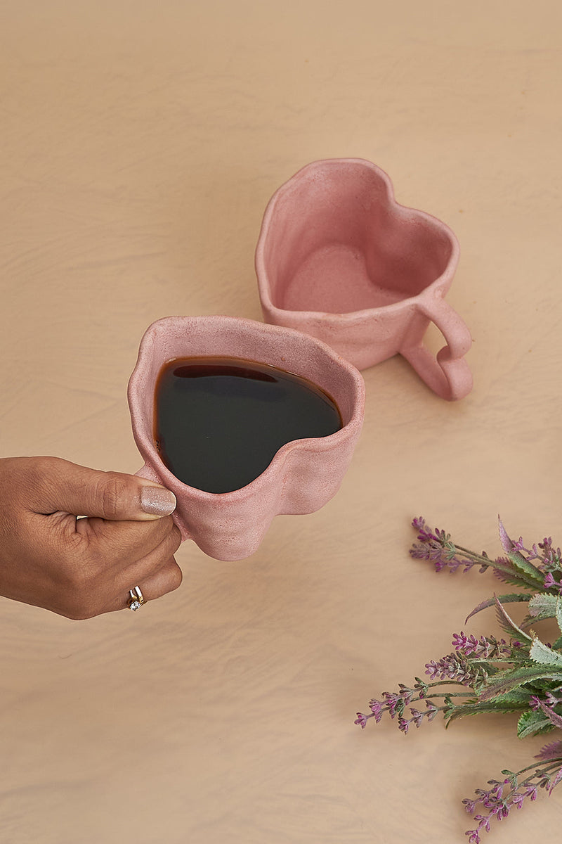 Nurture India Baby Pink Ceramic Heart Mug 10-oz