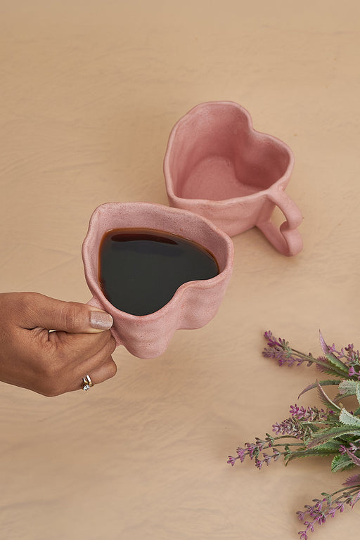 Nurture India Baby Pink Ceramic Heart Mug 10-oz